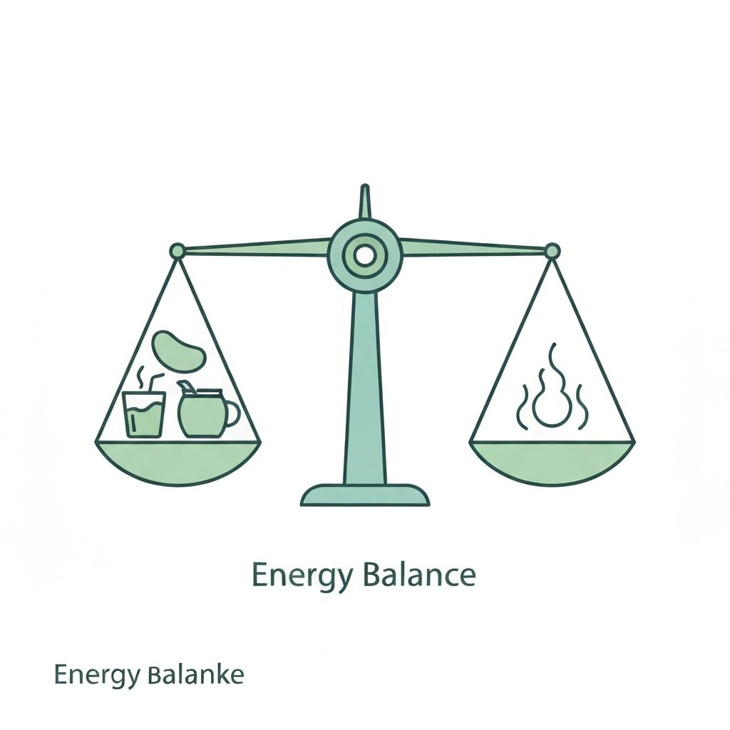 Scientific illustration of energy balance concept